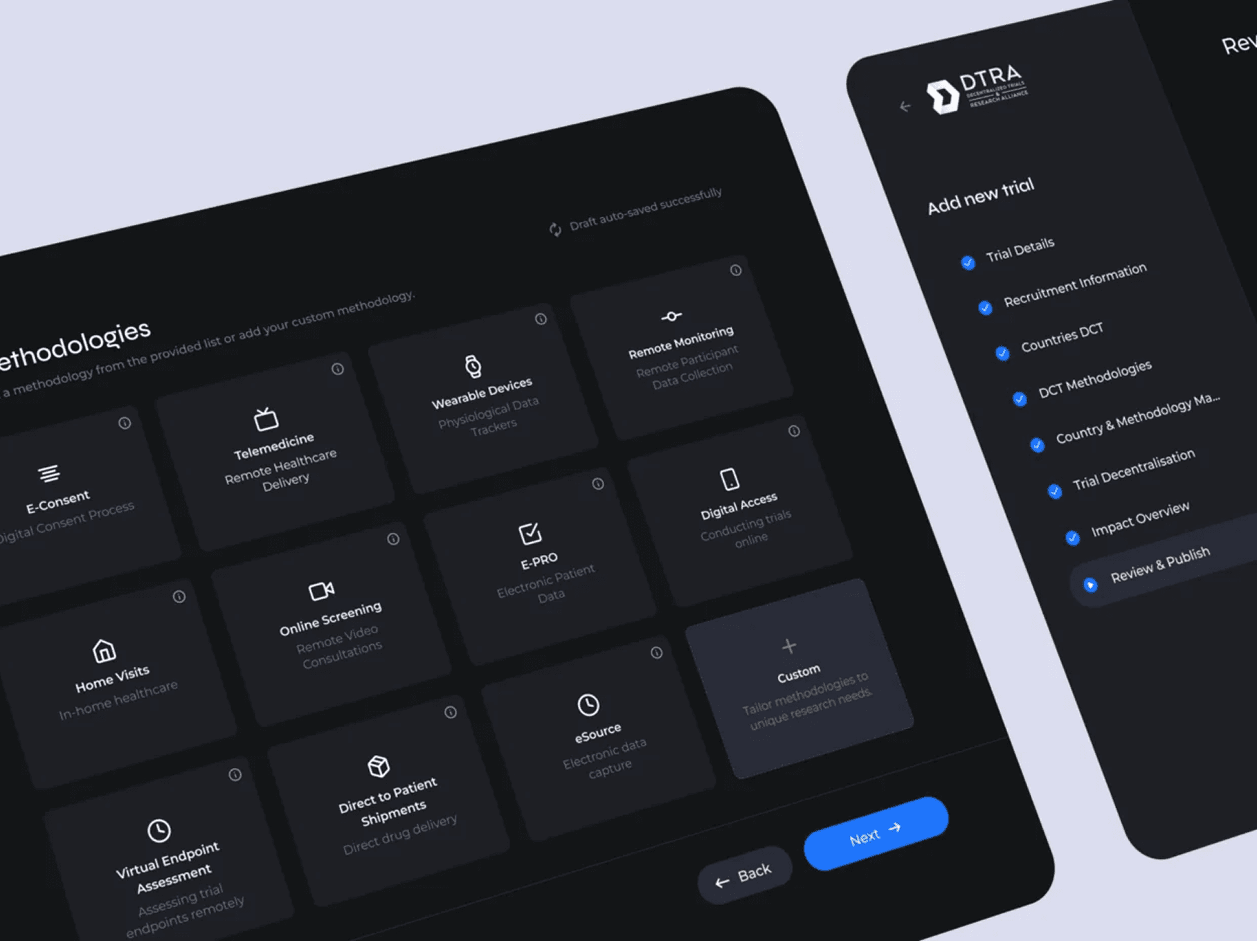 Designing a decentralized clinical trials registry