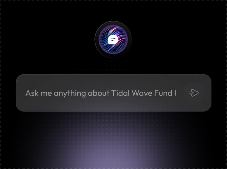 A chat field asking anything about Tidal Wave Fund I