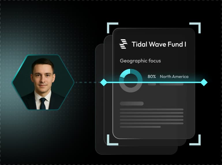 The agent reading Tidal Wave Fund I, with geographic focus marked on the document