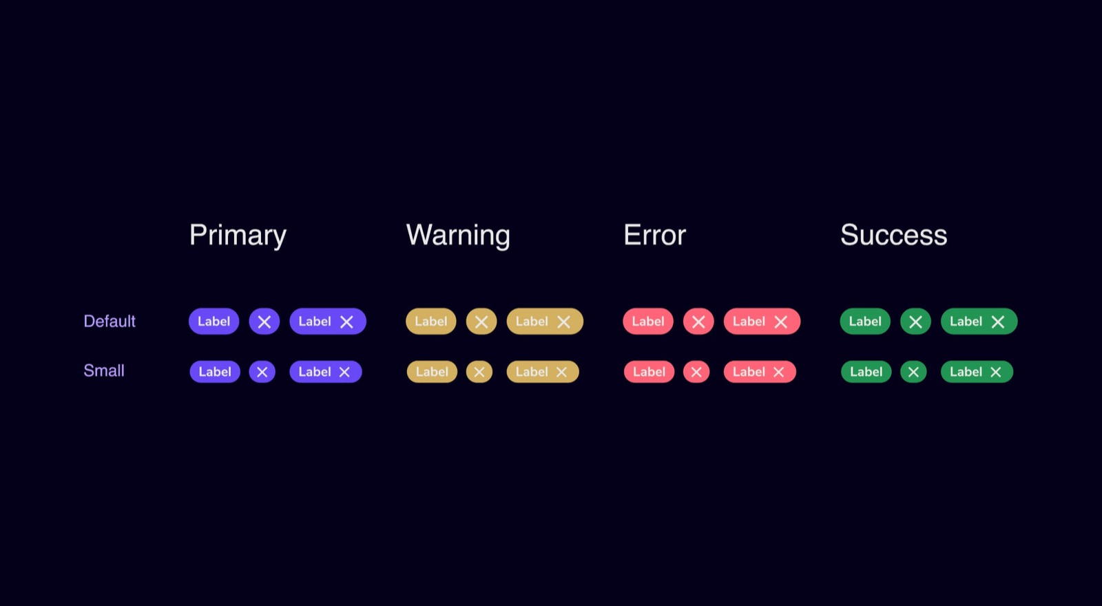 Image shows color variations for various types of button
